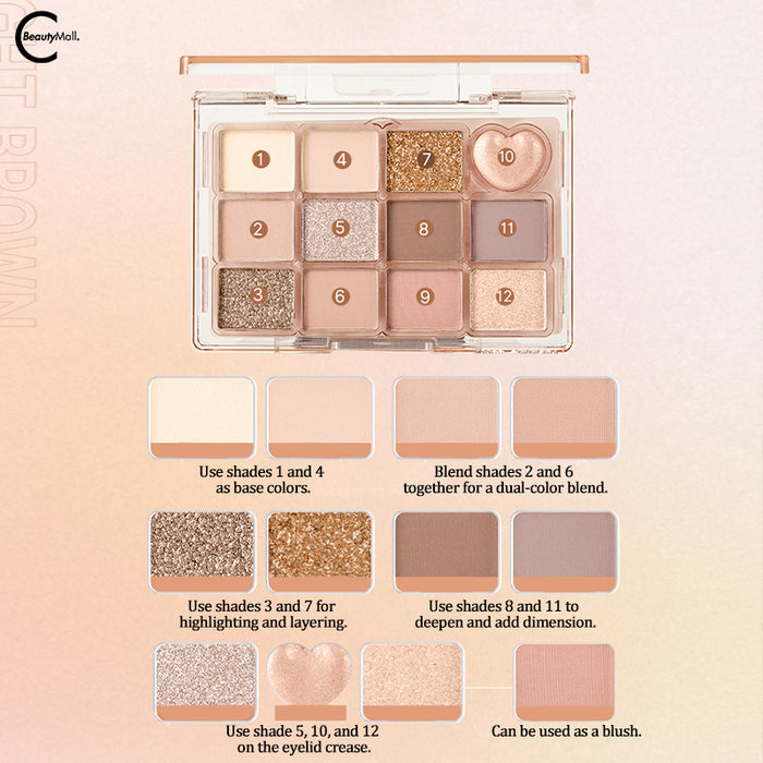 JILLLEEN Butterfly Palette 12-Color Eyeshadow shade 01