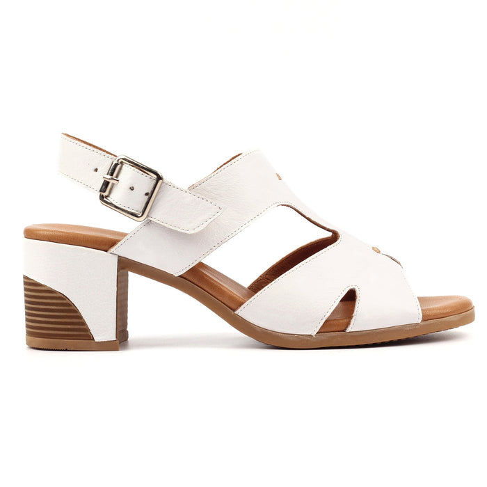 Joanna White Leather Sandal
