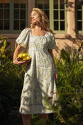 Jod Square Neck Rickrack Trim Dress