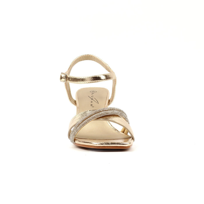 Jodi Gold Block Heel Sandal