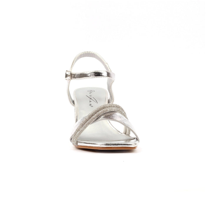 Jodi Silver Block Heel Sandal