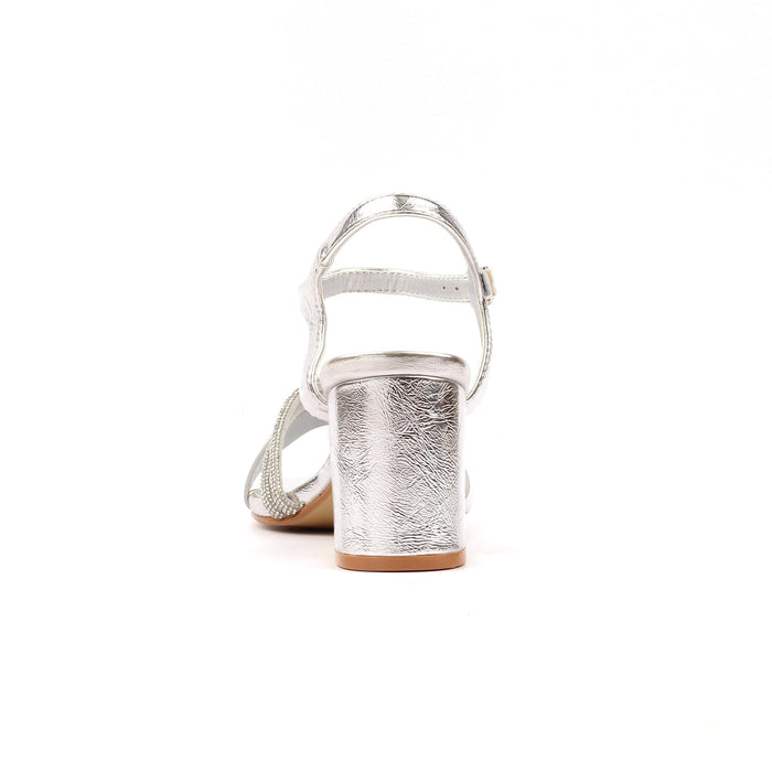 Jodi Silver Block Heel Sandal