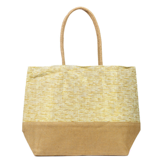 Joleen Beige Two Tone Beach Bag