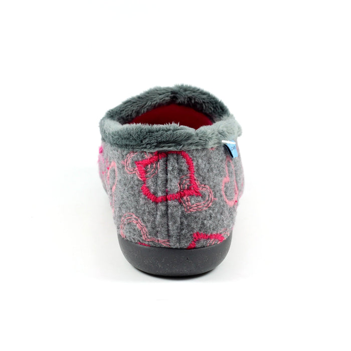 Jolly Grey Heart Full Slipper