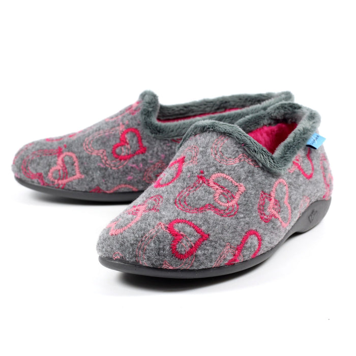Jolly Grey Heart Full Slipper