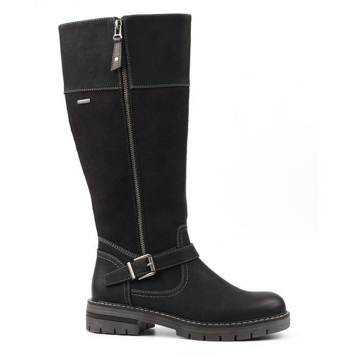 Joy Black Waterproof Expanding Calf Long Boot