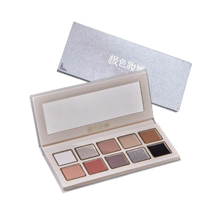 JSZH 10-color eyeshadow palette in Mountains in Snowlight shade, open view