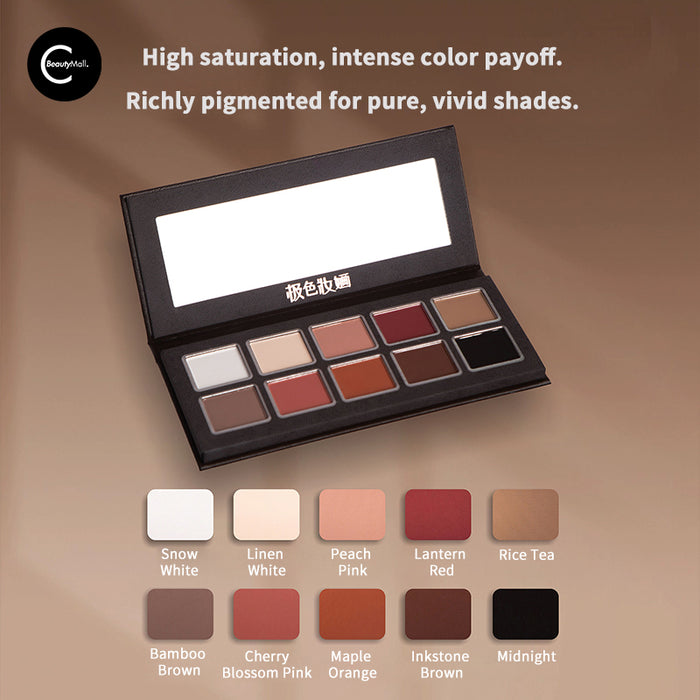 JSZH Mountain Blossom 10-Color All-Matte Eyeshadow Palette style #01