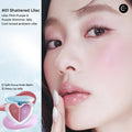 JUDYDOLL Dual-Use Multi-Balm blush in #01 Shattered Lilac, compact shown with pink-purple swatches and cheek look