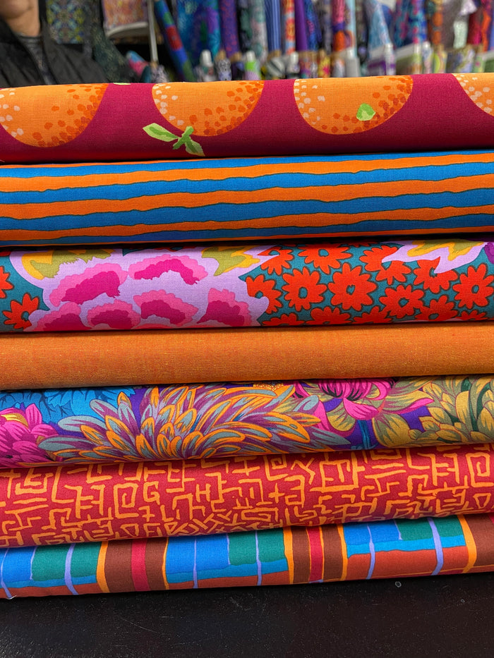 Kaffe Fassett: Custom Curated Bundle #315 - Orange (7 Fabrics)