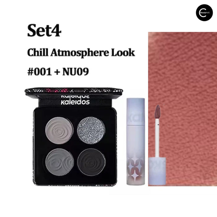 Kaleidos Stormbird Matte Quad Eyeshadow & Lip Powder Cream Set shade #003+NU02