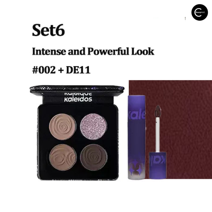 Kaleidos Stormbird Matte Quad Eyeshadow & Lip Powder Cream Set shade #001+NU07