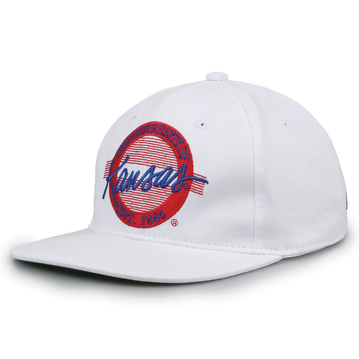 Kansas Jayhawks Retro Circle Snapback - White, alternate view 1