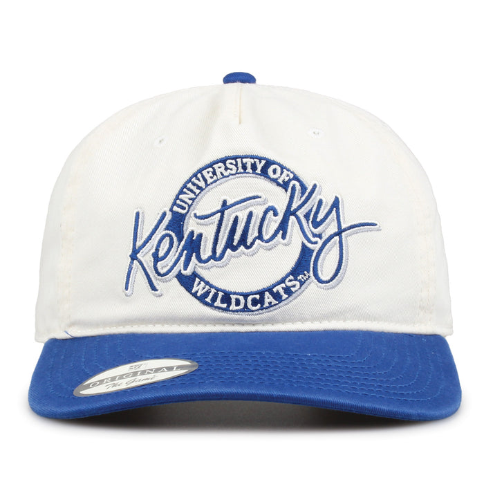 Kentucky Original Circle snapback hat with embroidered school design, front view