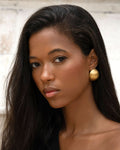 minimalist gold dome earrings