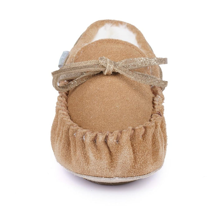 Kids Sadie Junior Suede Moccassin Slipper