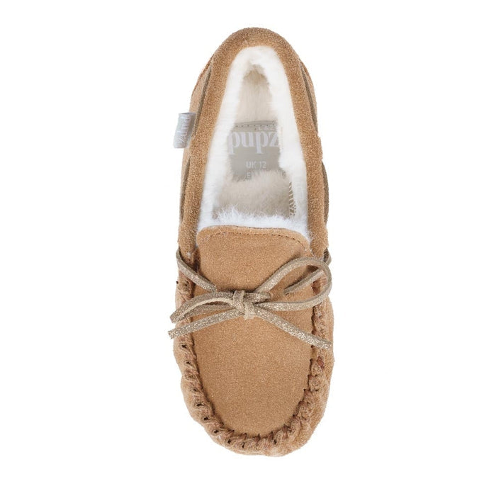 Kids Sadie Junior Suede Moccassin Slipper