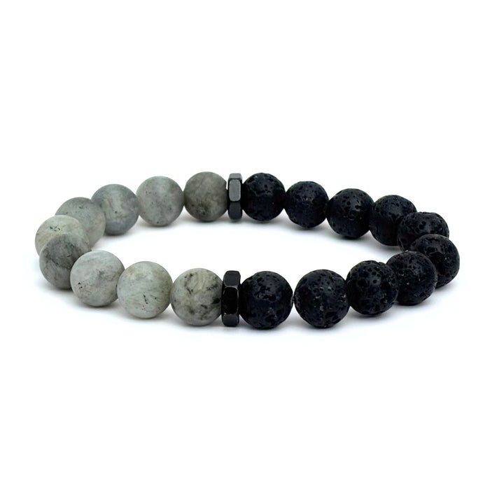 Labradorite and Lava Bracelet