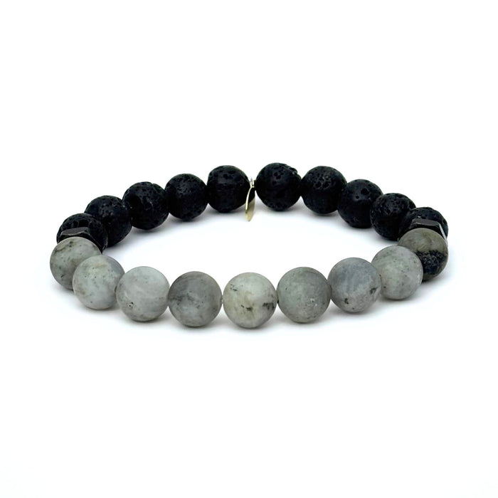 Labradorite and Lava Bracelet