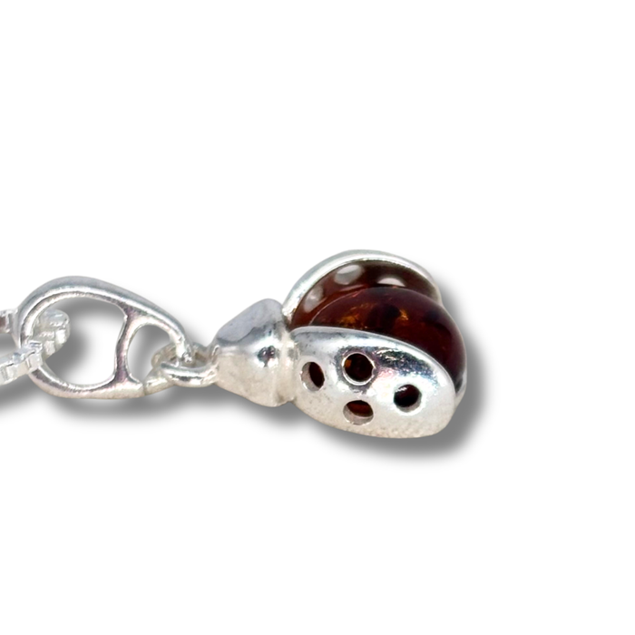 Ladybug Necklace in Amber