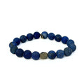 Lapis Lazuli Bracelet | Matte + Pyrite Center