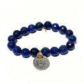 Lapis Lazuli Bracelet + Vintage Foreign Silver Coin  | One-of-a-Kind