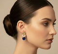 Lapis Lazuli & Freshwater Pearl Drop Earrings - 18k Gold Plate