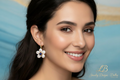 Lapis Lazuli & Pearl Flower Statement Earrings - 14k Gold Filled