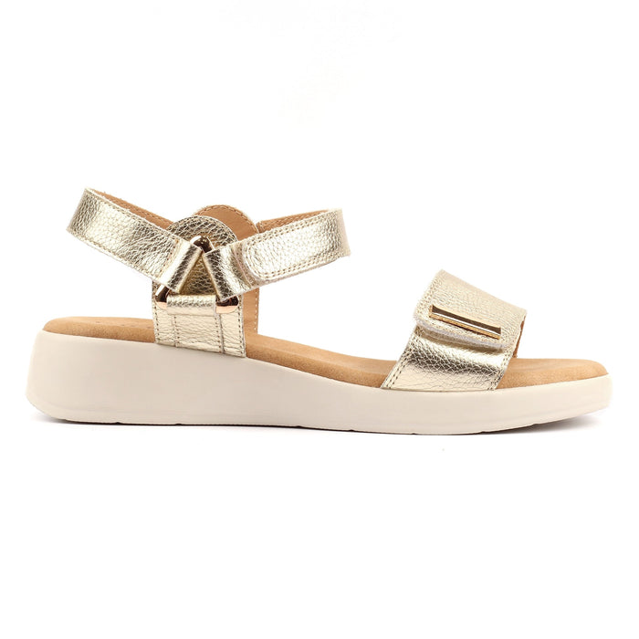 Lark Gold Leather Wedge Sandal