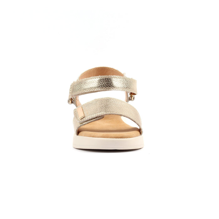 Lark Gold Leather Wedge Sandal