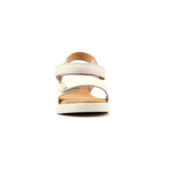 Lark White Leather Wedge Sandal