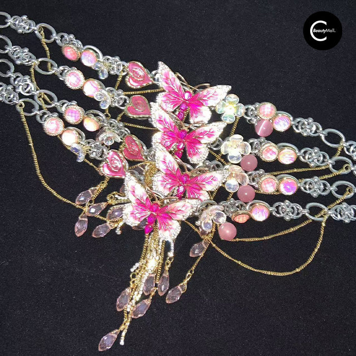 LATAO Butterfly Button Titanium Choker - #Pink Enchantress style #01