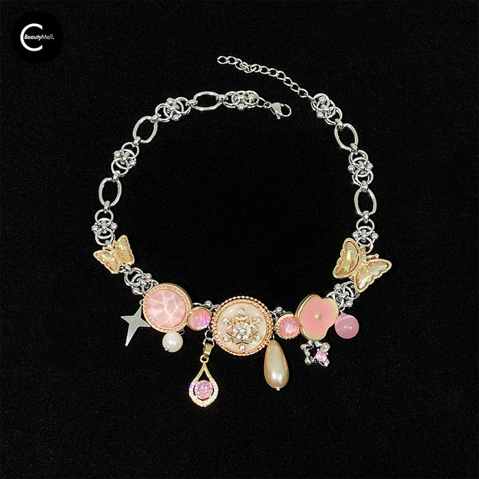 LATAO Butterfly Button Titanium Steel Choker style #02