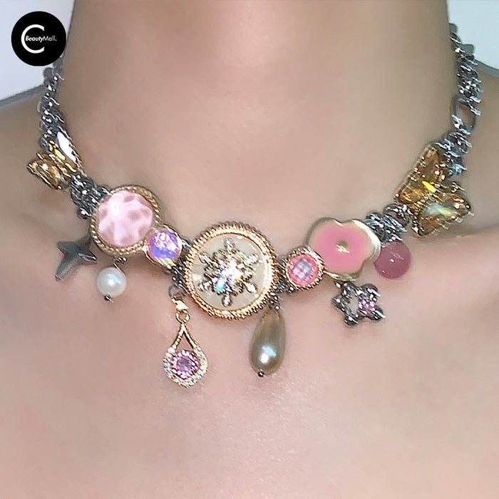 LATAO Butterfly Button Titanium Steel Choker style #01
