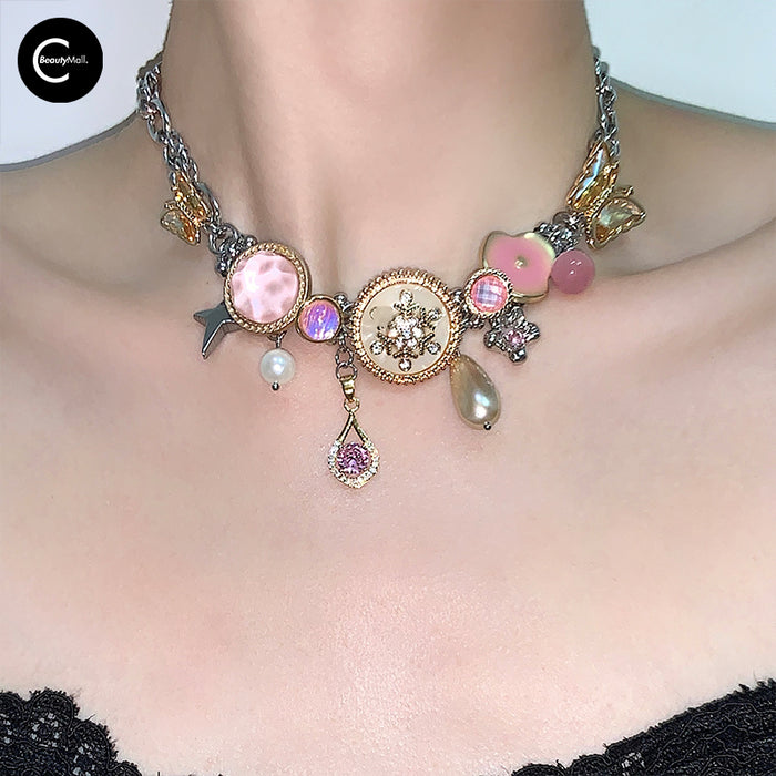 LATAO Butterfly Button Titanium Steel Choker style #01