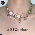 LATAO Butterfly Button Titanium Steel Choker style #01