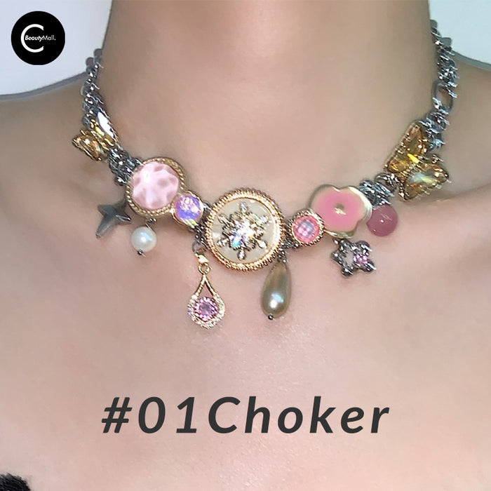 LATAO Butterfly Button Titanium Steel Choker style #01