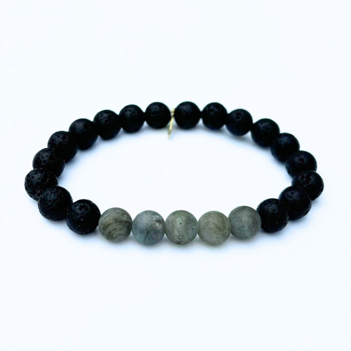 Lava Rock with Labradorite Bracelet