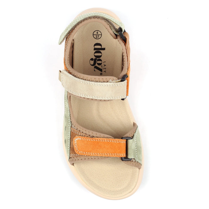 Lazy Dogz Alston Orange Multi Leather Sandal
