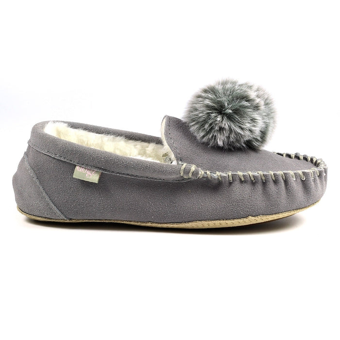 Lazy Dogz Bessie Grey Suede Slipper