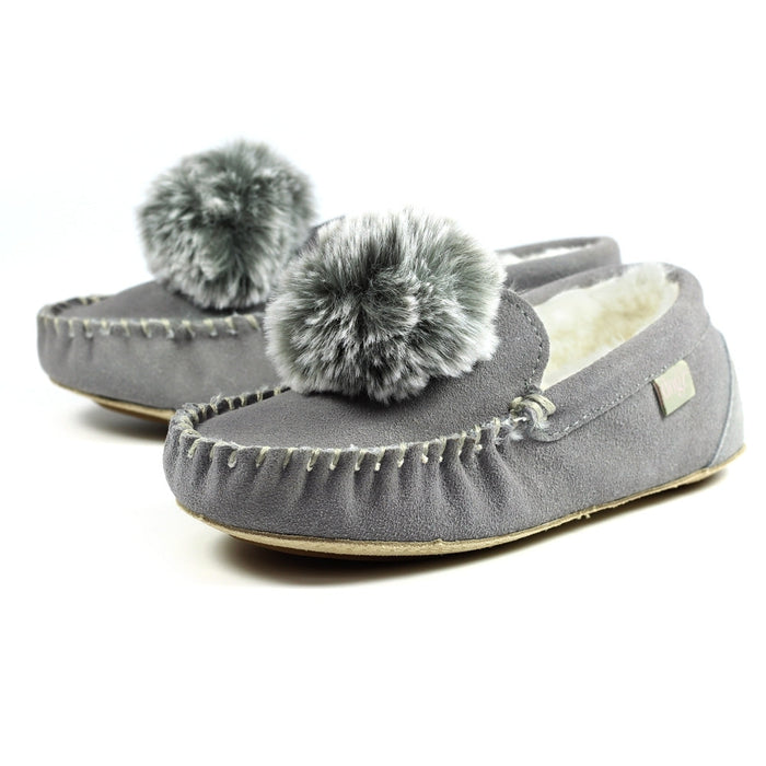 Lazy Dogz Bessie Grey Suede Slipper