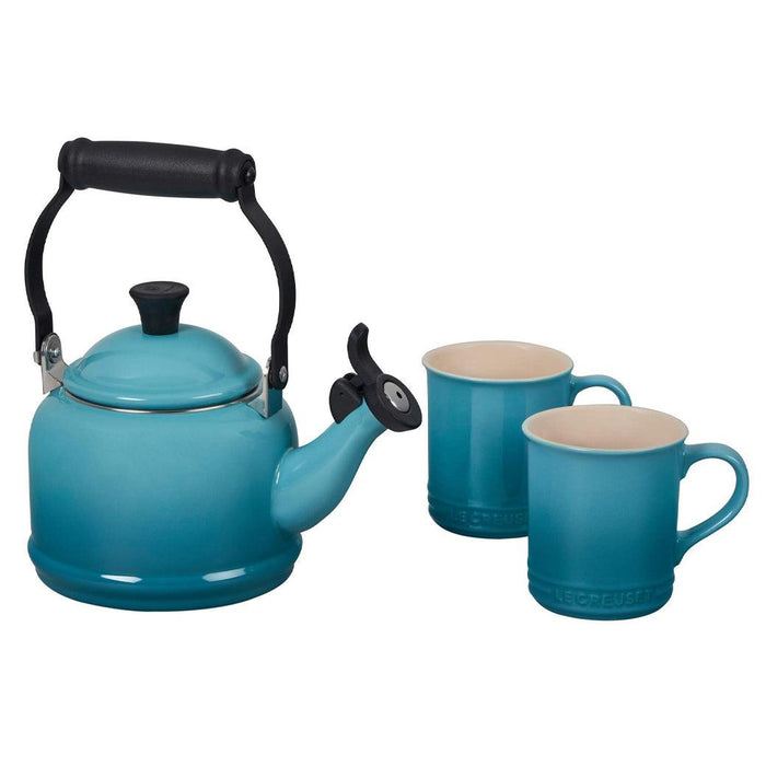 Le Creuset Demi Kettle & 2 Stoneware Mug Set - Discover Gourmet