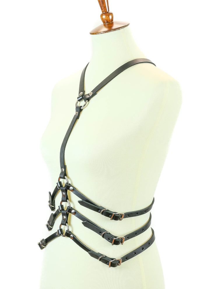 Leather Skinny 3 Waist Belt 'Y' Harness