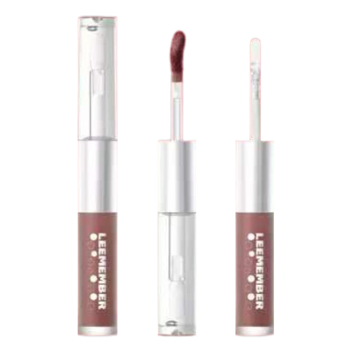 LEEMEMBER Limited Edition Smoky Wine Series Dual-Ended Lip Glaze WN01