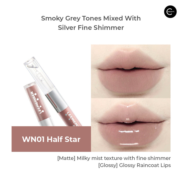 LEEMEMBER Limited Edition Smoky Wine Series Dual-Ended Lip Glaze WN02