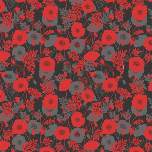 Lewis & Irene: Poppies - Poppy on Shadows Black
