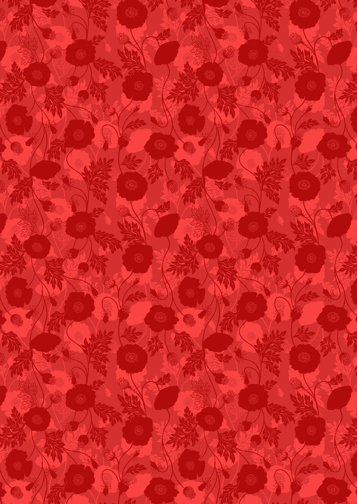 Lewis & Irene: Poppies - Poppy Shadow on Red