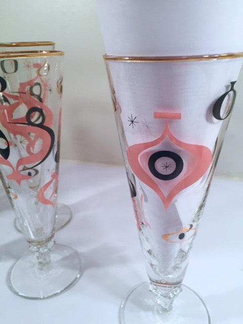 Libbey - Seville Mid Century Atomic Champagne/Pilsner Glasses (Set of 6)