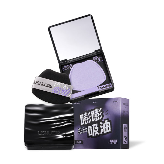 LISHU Bouncy Purple Blotting Paper with Puff style #01