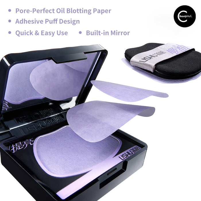 LISHU Bouncy Purple Blotting Paper with Puff style #01